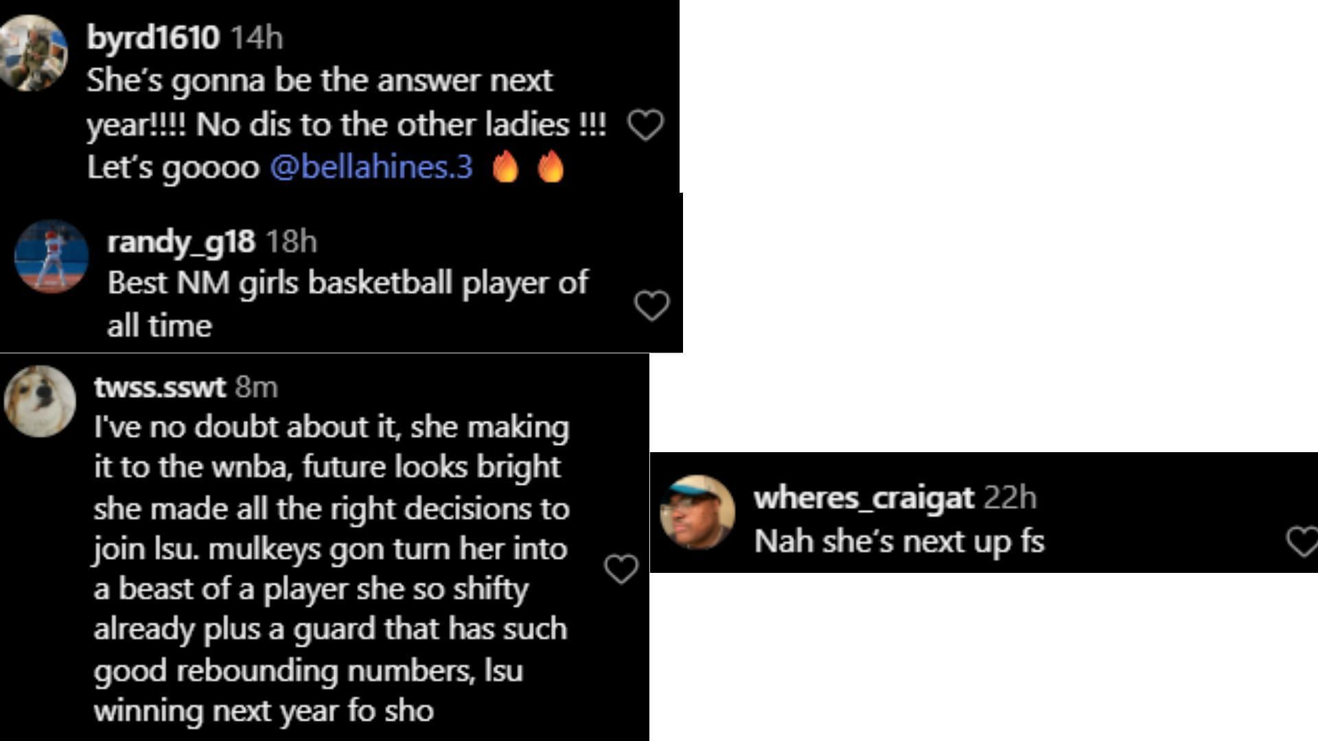 College hoops fans react as LSU commit Bella Hines impresses at the Ballislife All-America Games